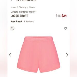 NWT Skims Loose French Terry Shorts